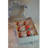 Kerstballen 6x6 cm rood